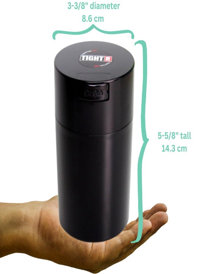 TIGHTPAC Tightvac 1 oz to 6 ounce - Patented Airtight Container | Multi-use Vacuum Container Works as Smell Proof Containers for Herbs and Dry Goods. Black - Image 2